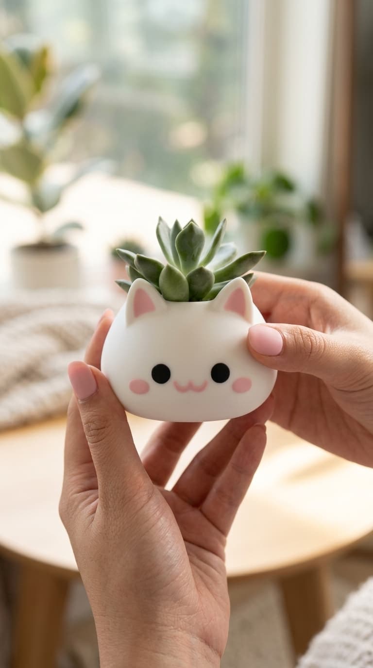 Kawaii Cat Succulent Planter