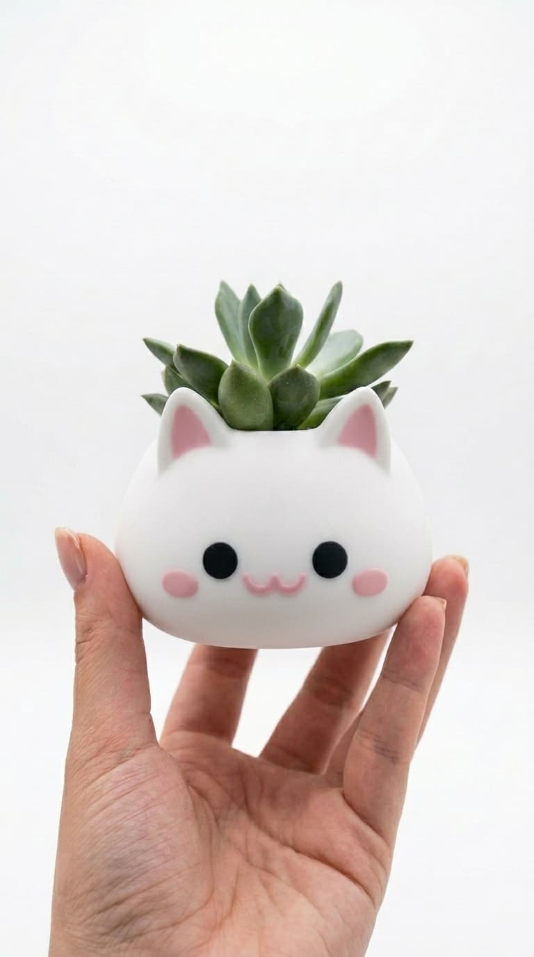 Kawaii Cat Succulent Planter