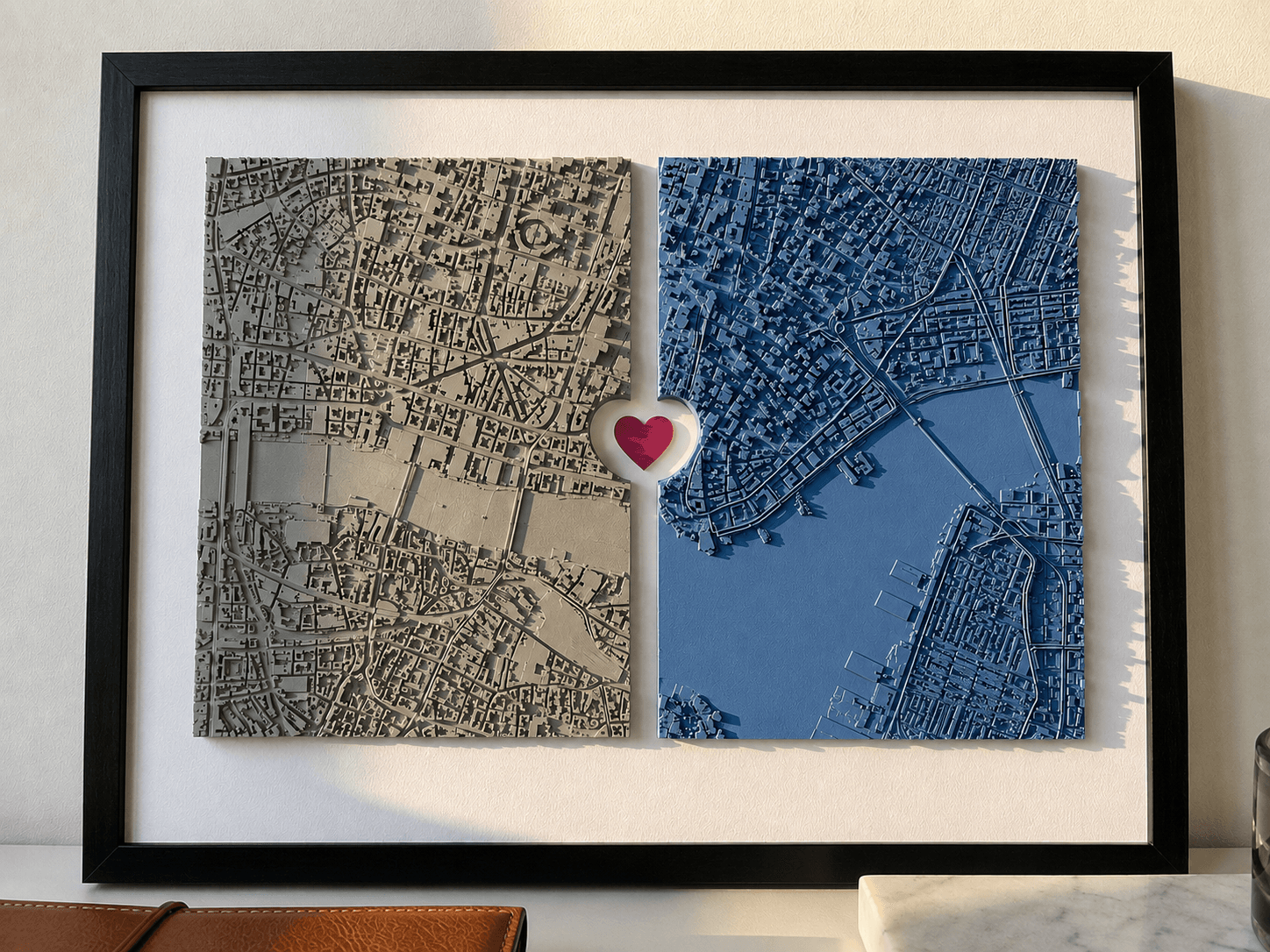Two Cities Map Art