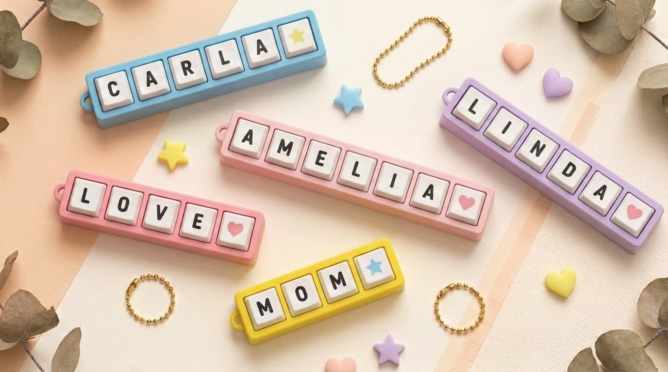 Personalized Keycap Keychain