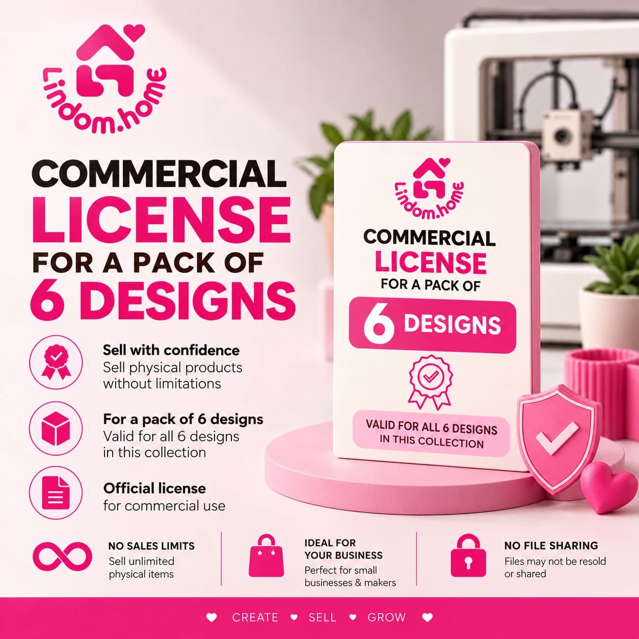 Commercial License for the 6-Design STL Pack – 1