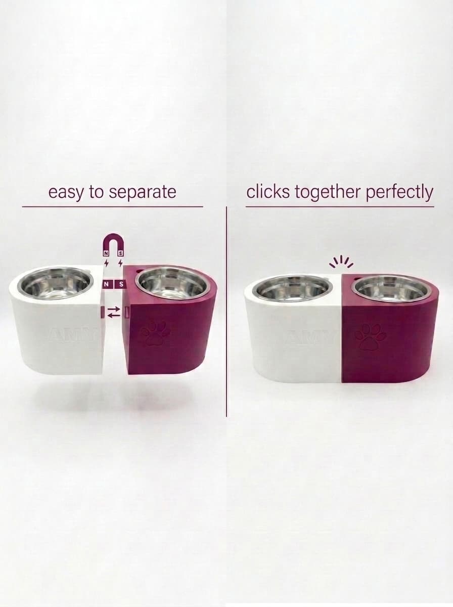 Personalized Dog Bowl - Magnetic Double