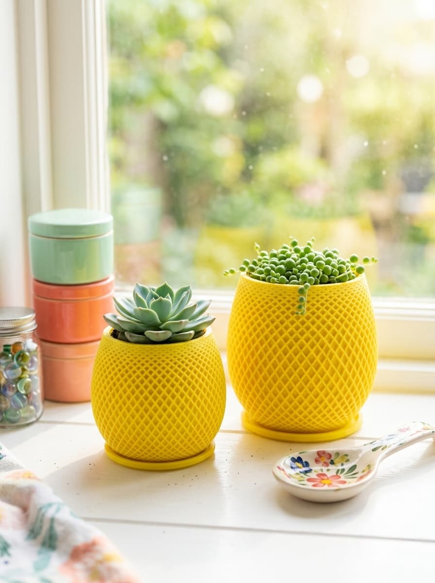 Mesh Plant Pot with Saucer