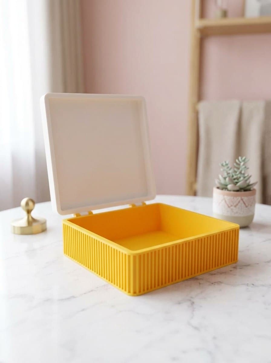 Ribbed Storage Box with Lid