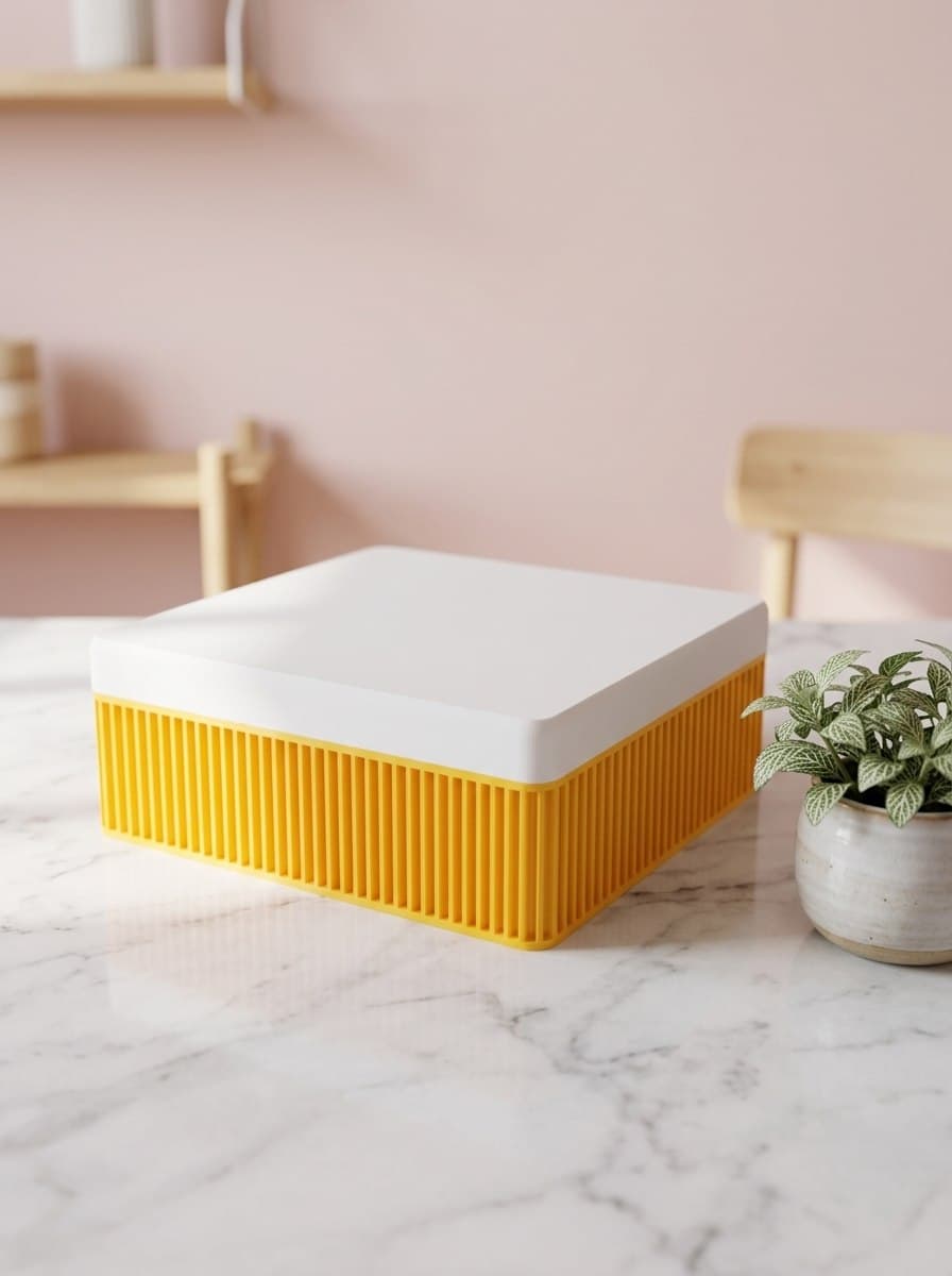 Ribbed Storage Box with Lid