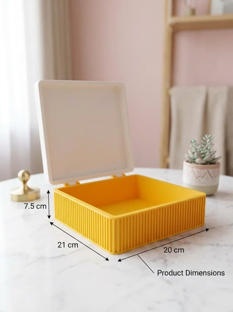 Ribbed Storage Box with Lid