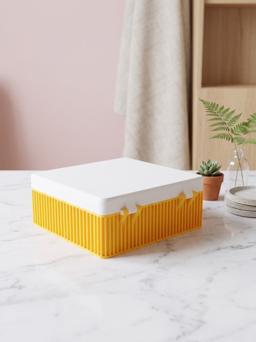 Ribbed Storage Box with Lid