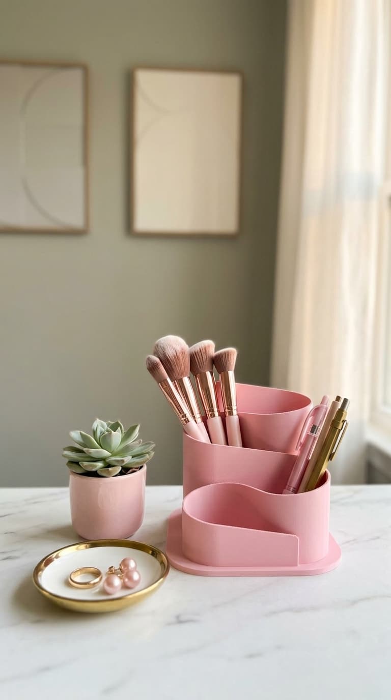 Sculptural Wave Desk Organizer
